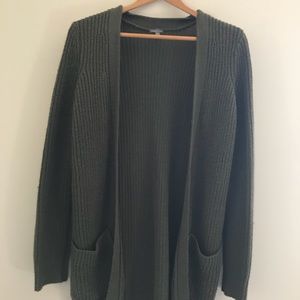 army green knit cardigan